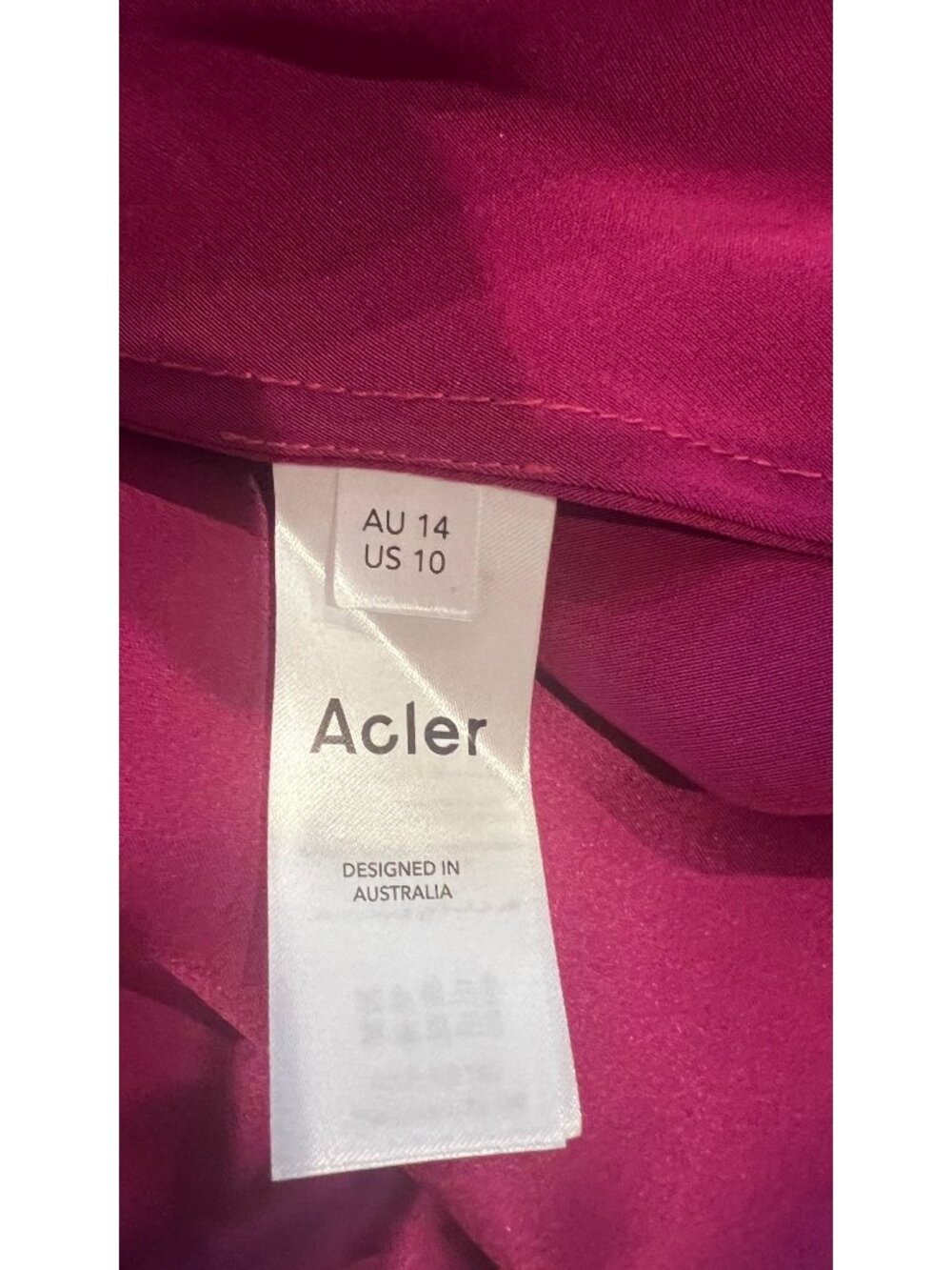 NWT Acler Ropley Drape Bias Cut fuchsia  Satin Maxi Cocktail Dress size US 10 - Picture 13 of 14